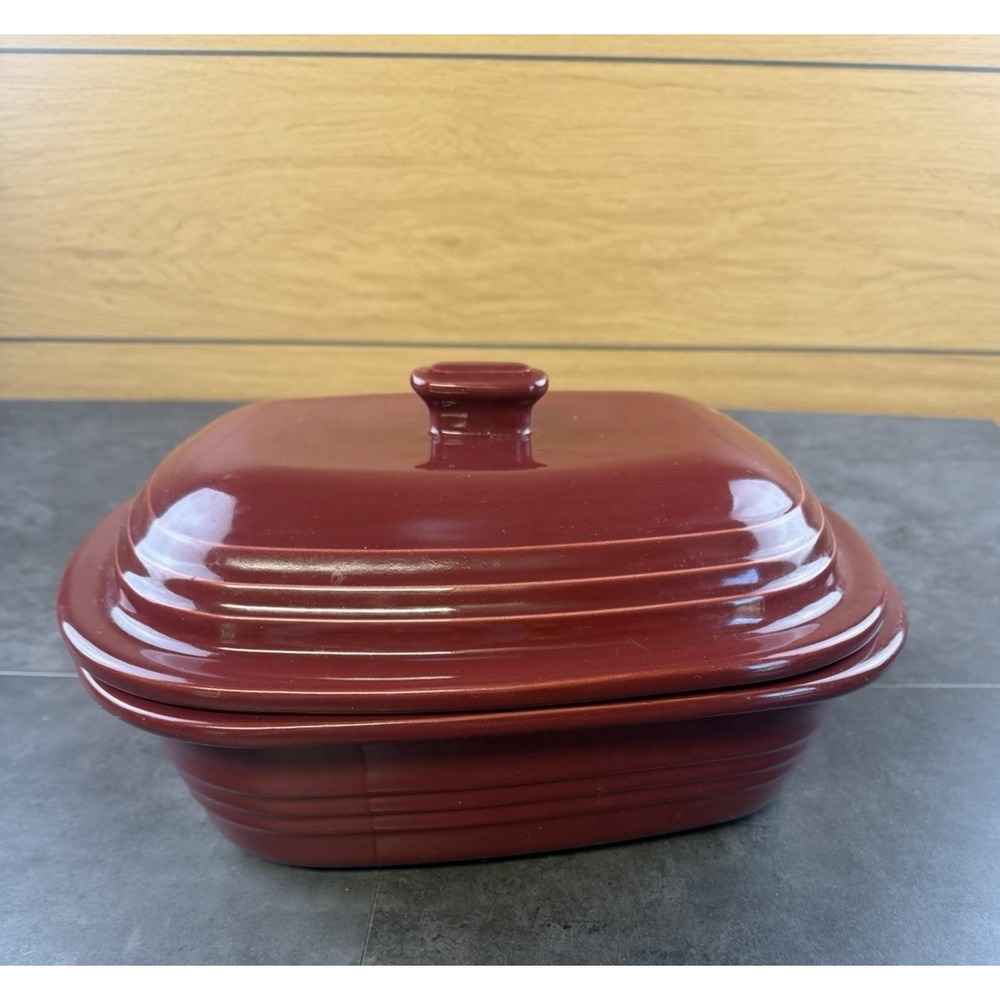 Pampered Chef Cranberry Deep Covered Baker 3.1 Qt/3L Casserole Dish-NICE